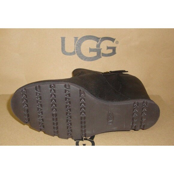 UGG Australia MYRNA Lodge Wedge Leather Sheepskin Boots Size US 7 NIB #1008715 - Picture 5 of 6
